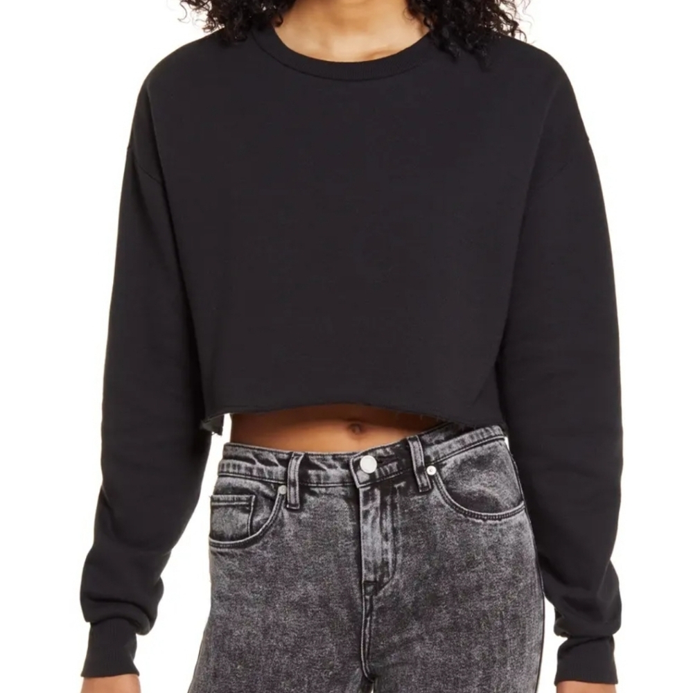 SOCIALITE Crewneck Cropped Pull-Over Sweater - Picture 5 of 5